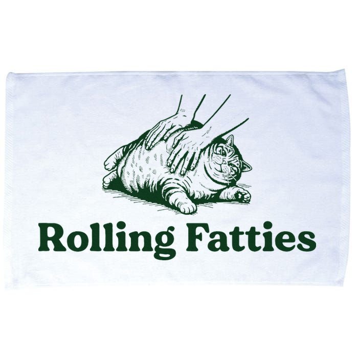 Rolling Fatties Cat Funny Cute Cat Lover Kitten Owner Kitty Microfiber Hand Towel