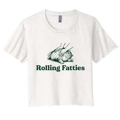 Rolling Fatties Cat Funny Cute Cat Lover Kitten Owner Kitty Crop Top