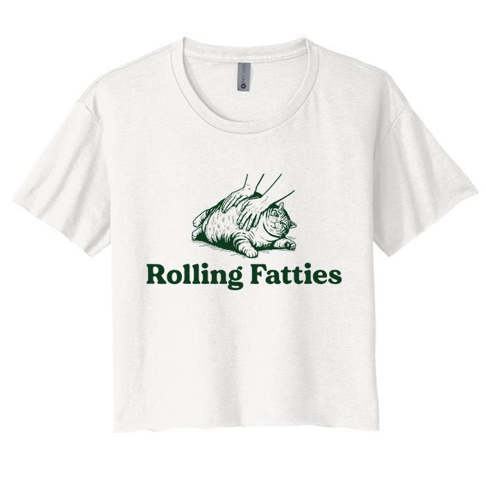 Rolling Fatties Cat Funny Cute Cat Lover Kitten Owner Kitty Crop Top