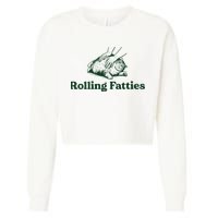 Rolling Fatties Cat Funny Cute Cat Lover Kitten Owner Kitty Cropped Pullover Crew
