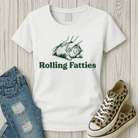 Rolling Fatties Cat Funny Cute Cat Lover Kitten Owner Kitty Womens T-Shirt