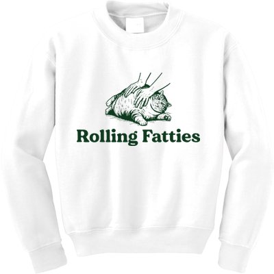 Rolling Fatties Cat Funny Cute Cat Lover Kitten Owner Kitty Kids Sweatshirt