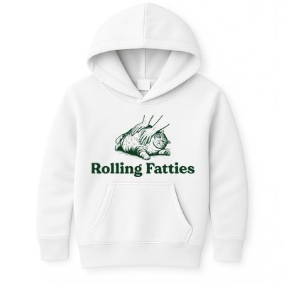 Rolling Fatties Cat Funny Cute Cat Lover Kitten Owner Kitty Kids Hoodie