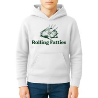 Rolling Fatties Cat Funny Cute Cat Lover Kitten Owner Kitty Kids Hoodie