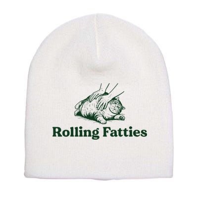 Rolling Fatties Cat Funny Cute Cat Lover Kitten Owner Kitty Short Acrylic Beanie
