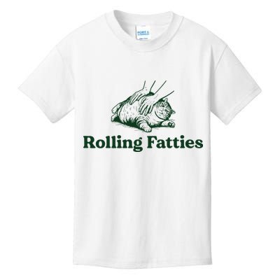 Rolling Fatties Cat Funny Cute Cat Lover Kitten Owner Kitty Kids T-Shirt