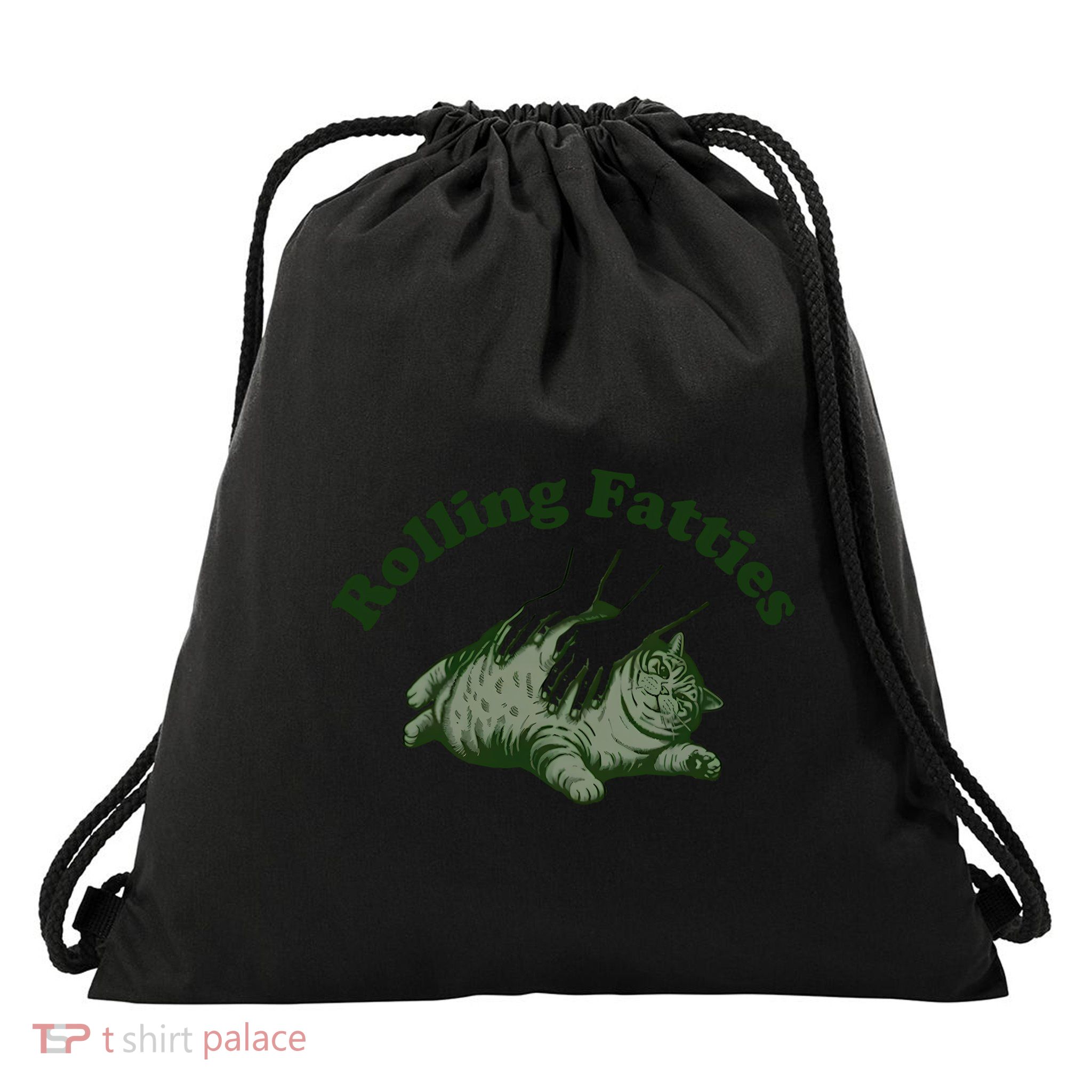 Rolling Fatties Cat Hoodie Humorous Fat Cat Drawstring Bag
