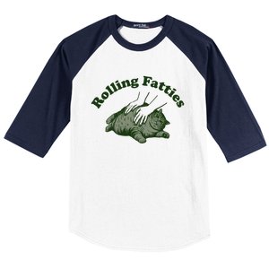 Rolling Fatties Cat Hoodie Humorous Fat Cat Baseball Sleeve Shirt