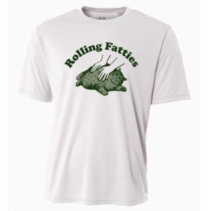 Rolling Fatties Cat Hoodie Humorous Fat Cat Cooling Performance Crew T-Shirt