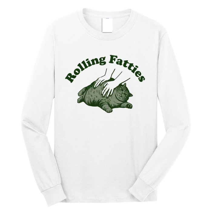 Rolling Fatties Cat Hoodie Humorous Fat Cat Long Sleeve Shirt