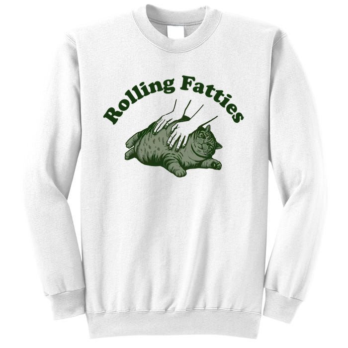 Rolling Fatties Cat Hoodie Humorous Fat Cat Sweatshirt