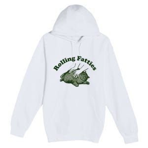 Rolling Fatties Cat Hoodie Humorous Fat Cat Premium Pullover Hoodie