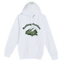 Rolling Fatties Cat Hoodie Humorous Fat Cat Premium Pullover Hoodie