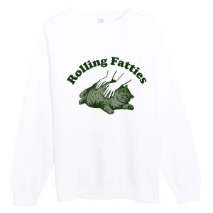 Rolling Fatties Cat Hoodie Humorous Fat Cat Premium Crewneck Sweatshirt