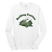 Rolling Fatties Cat Hoodie Humorous Fat Cat Tall Long Sleeve T-Shirt