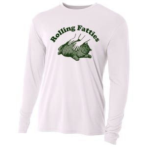 Rolling Fatties Cat Hoodie Humorous Fat Cat Cooling Performance Long Sleeve Crew