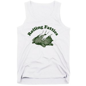 Rolling Fatties Cat Hoodie Humorous Fat Cat Tank Top