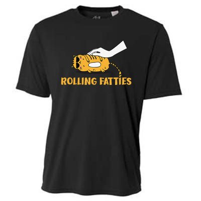 Rolling Fatties Cat Kitty Animal Pet Lovers Cooling Performance Crew T-Shirt