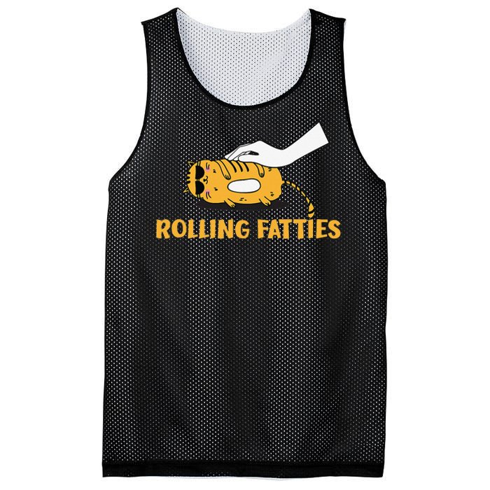 Rolling Fatties Cat Kitty Animal Pet Lovers Mesh Reversible Basketball Jersey Tank