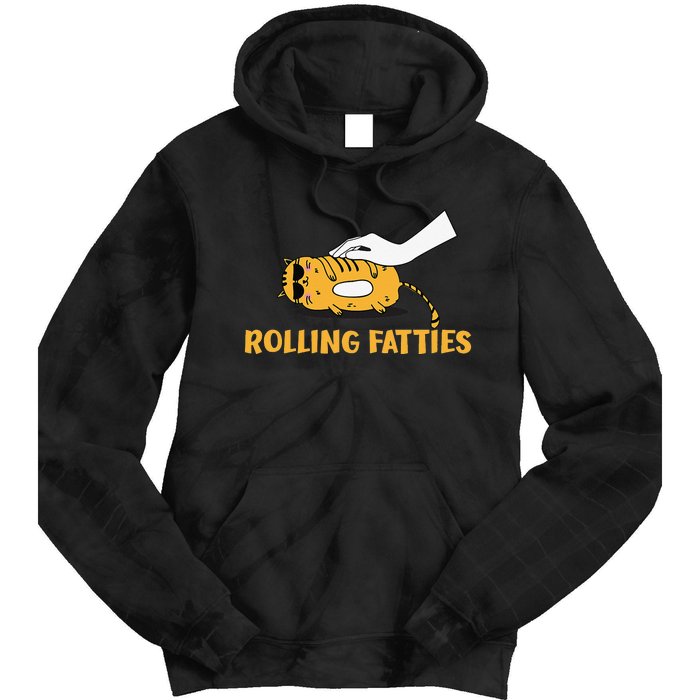 Rolling Fatties Cat Kitty Animal Pet Lovers Tie Dye Hoodie