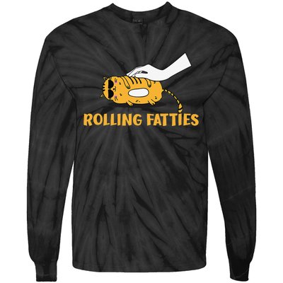 Rolling Fatties Cat Kitty Animal Pet Lovers Tie-Dye Long Sleeve Shirt