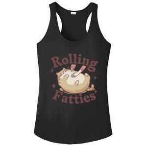 Rolling Fatties Cute Cat Kitten Lover Funny Cat Fat Owner Ladies PosiCharge Competitor Racerback Tank