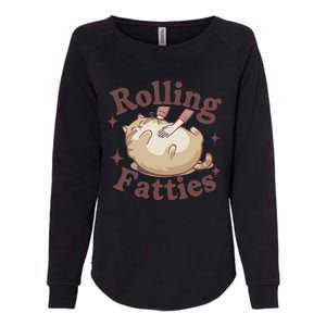 Rolling Fatties Cute Cat Kitten Lover Funny Cat Fat Owner Womens California Wash Sweatshirt