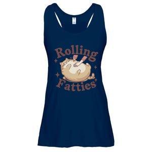 Rolling Fatties Cute Cat Kitten Lover Funny Cat Fat Owner Ladies Essential Flowy Tank