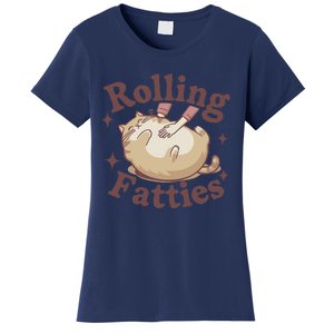 Rolling Fatties Cute Cat Kitten Lover Funny Cat Fat Owner Women's T-Shirt