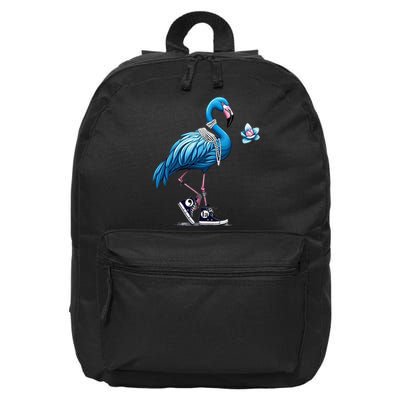 Retro Flamingo Chucks And Pearls Comma La Kamala Harris 2024 For President 47th 16 in Basic Backpack