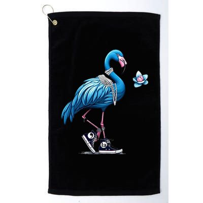 Retro Flamingo Chucks And Pearls Comma La Kamala Harris 2024 For President 47th Platinum Collection Golf Towel