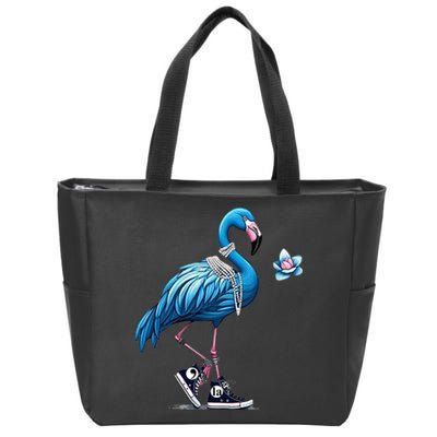 Retro Flamingo Chucks And Pearls Comma La Kamala Harris 2024 For President 47th Zip Tote Bag