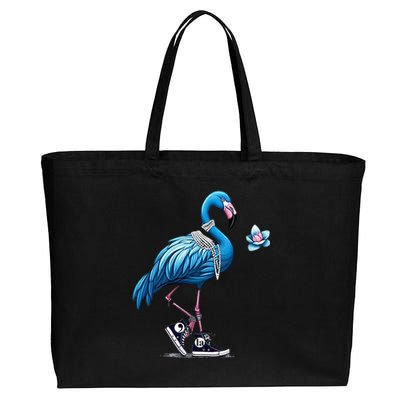 Retro Flamingo Chucks And Pearls Comma La Kamala Harris 2024 For President 47th Cotton Canvas Jumbo Tote