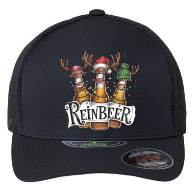 Reinbeer Funny Christmas Beer Drinker Flexfit Unipanel Trucker Cap