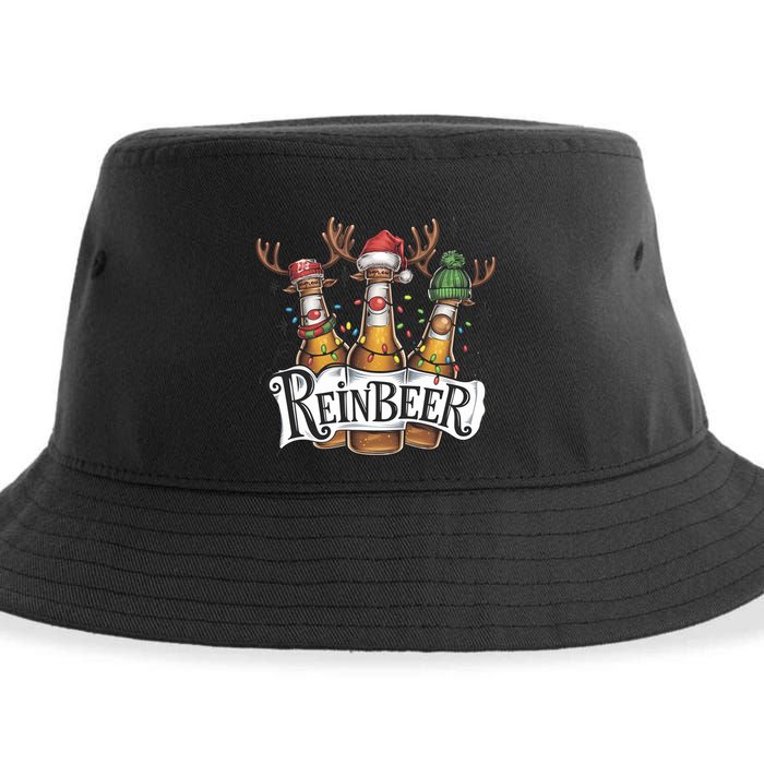 Reinbeer Funny Christmas Beer Drinker Sustainable Bucket Hat
