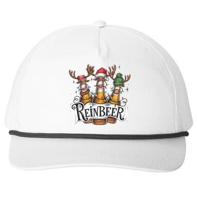 Reinbeer Funny Christmas Beer Drinker Snapback Five-Panel Rope Hat