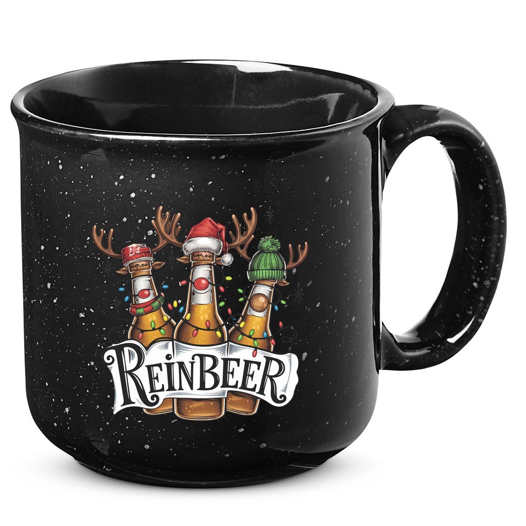 Reinbeer Funny Christmas Beer Drinker 15oz Campfire Ceramic Mug