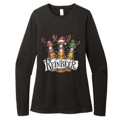 Reinbeer Funny Christmas Beer Drinker Womens CVC Long Sleeve Shirt