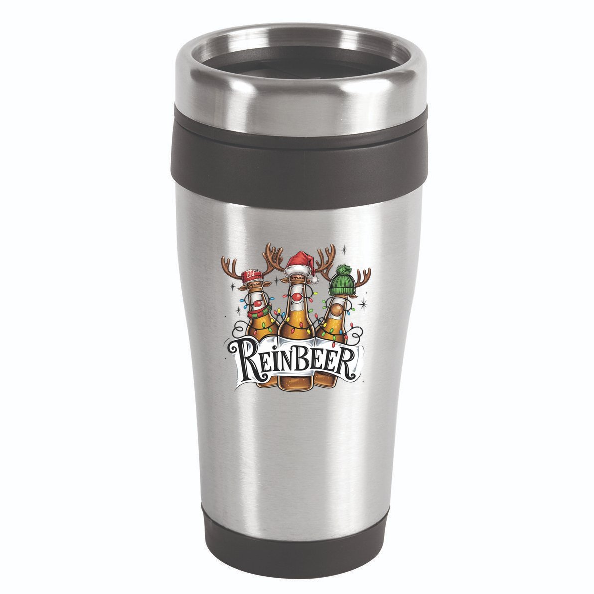 Reinbeer Funny Christmas Beer Drinker 16oz Travel Tumbler