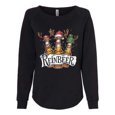 Reinbeer Funny Christmas Beer Drinker Womens California Wash Sweatshirt