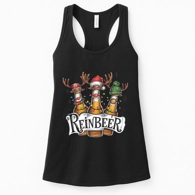Reinbeer Funny Christmas Beer Drinker Womens Tank Top