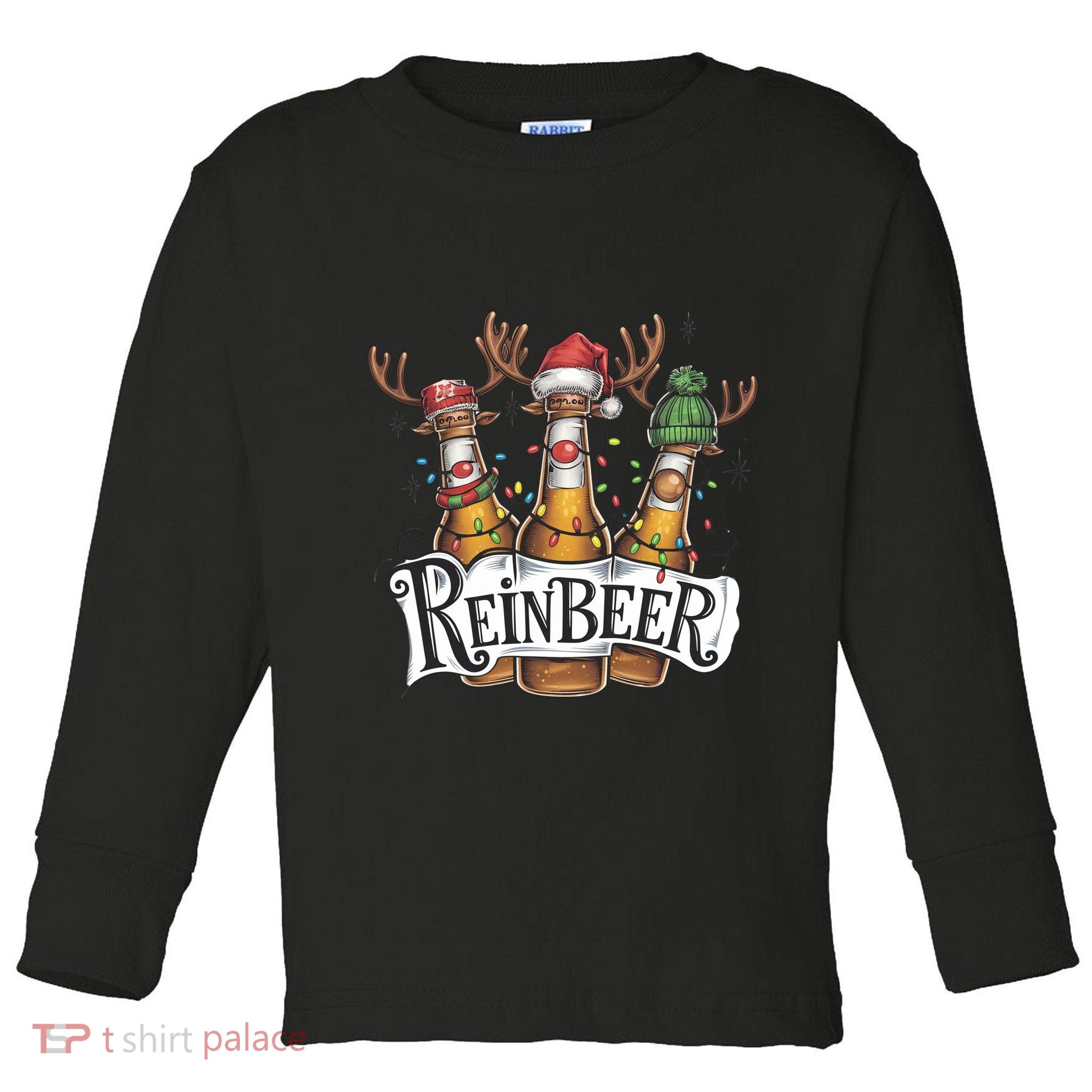 Reinbeer Funny Christmas Beer Drinker Toddler Long Sleeve Shirt