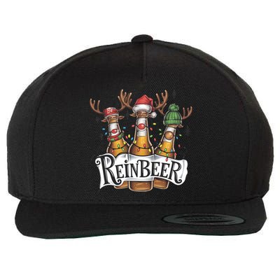 Reinbeer Funny Christmas Beer Drinker Wool Snapback Cap