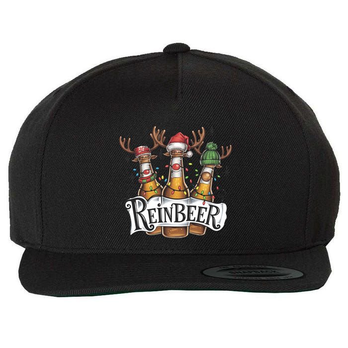 Reinbeer Funny Christmas Beer Drinker Wool Snapback Cap