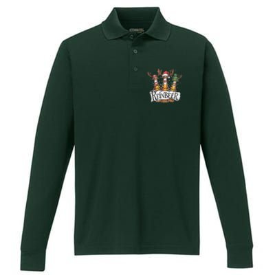 Reinbeer Funny Christmas Beer Drinker Performance Long Sleeve Polo