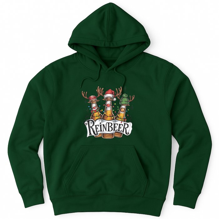Reinbeer Funny Christmas Beer Drinker Hoodie