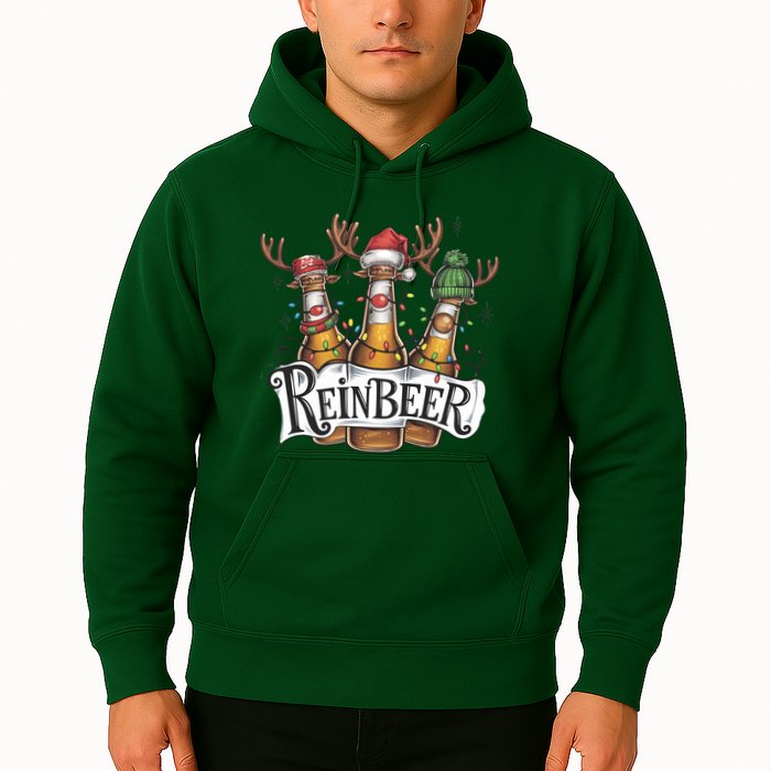 Reinbeer Funny Christmas Beer Drinker Hoodie