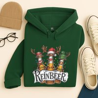 Reinbeer Funny Christmas Beer Drinker Hoodie