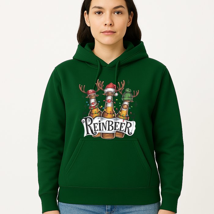 Reinbeer Funny Christmas Beer Drinker Hoodie