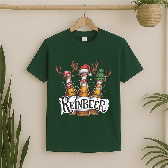Reinbeer Funny Christmas Beer Drinker T-Shirt